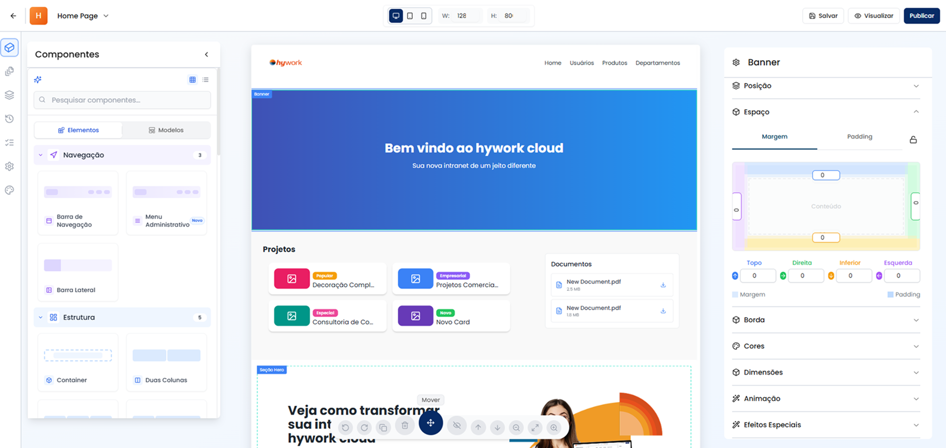 Comece a personalizar sua intranet